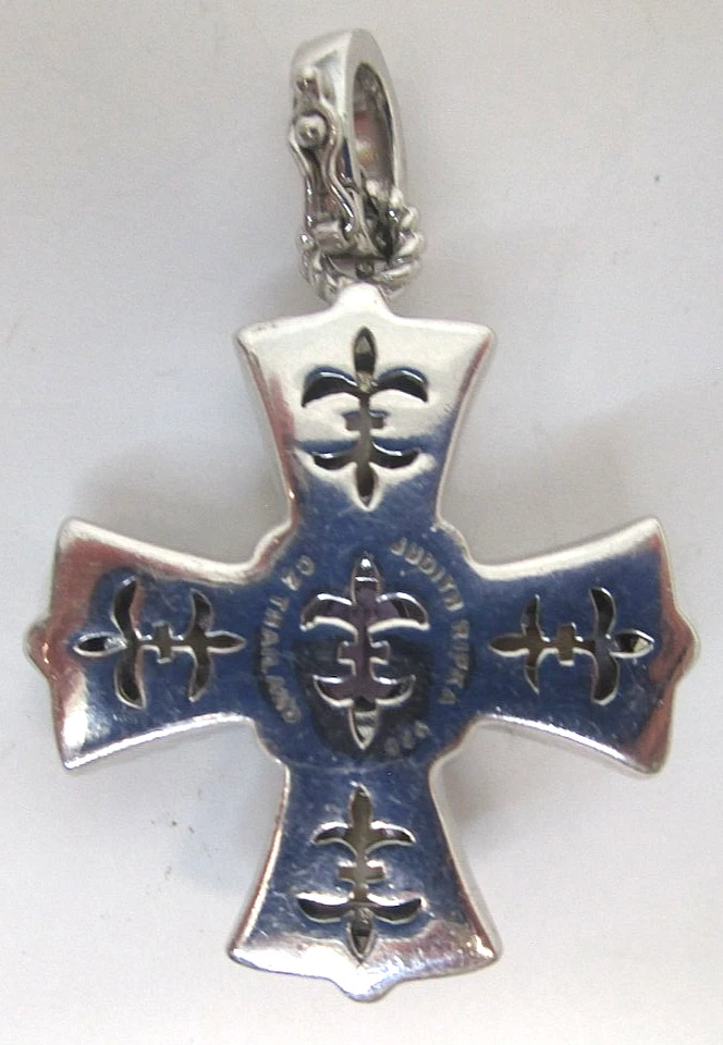 Colgante Judith Ripka Plata de Ley Cruz Madreperla y Amatista COMO NUEVO Foto 3 de 4