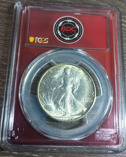 1946-S Walking Liberty Silver Half Dollar 50c PCGS MS 66 Red Core Toned
