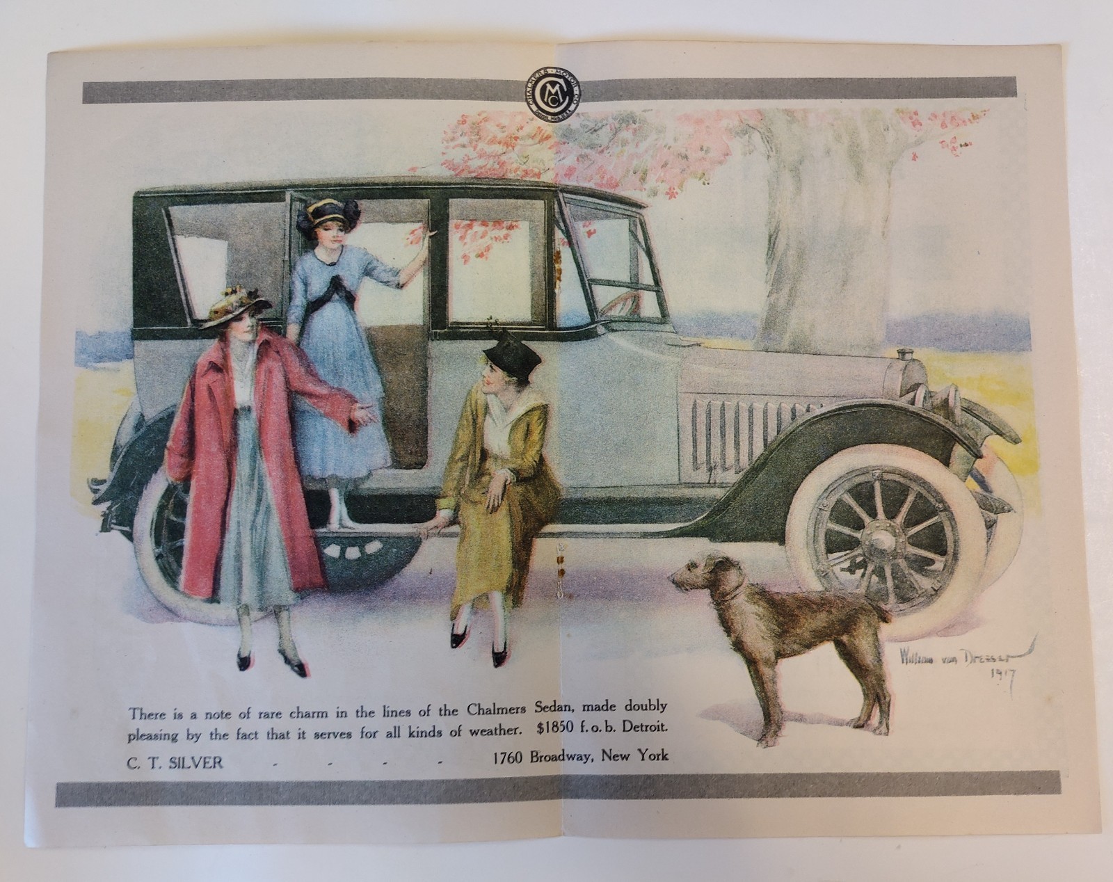 1918 Model C Chalmers Sedan Auto Illustrated William Van Dresser  Print Ad