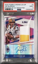 2020 Chronicles Draft Picks Joe Burrow Phoenix Auto Patch Neon Pink  /10 PSA 9