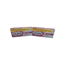 POLIGRIP DENTURE ADHESIVE CREAM ORIGINAL ZINC FREE LOT OF 4 NEW Tube DAMAGED BOX