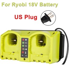 2 Pack 18V 8.0Ah Battery  Dual Charger Kit for Ryobi 18 Volt One Batteries
