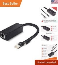 Plug and Play Gigabit PoE Splitter with Overvoltage Protection and 12V Output
