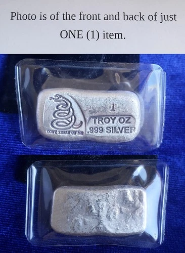 Don't Tread On Me Snake 1 Troy Oz .999 Fine Silver Hand Poured Bar