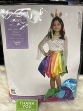 Mystical Unicorn Girl Fantasy Fancy Dress Up Halloween Child Costume L 12-14