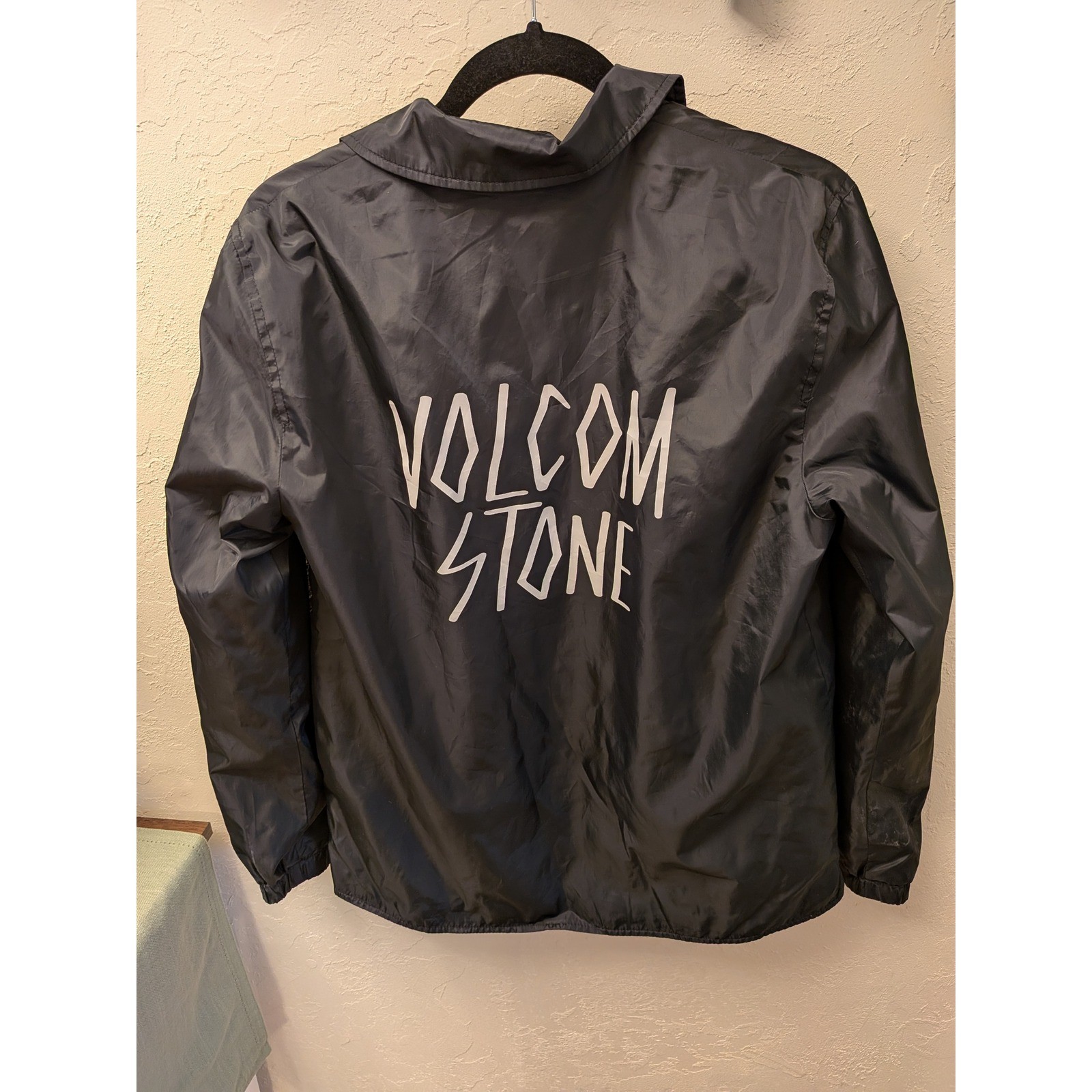 Volcom Stone Black Lightweight Snap Button Jacket… - image 2