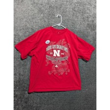 Adidas Nebraska Cornhuskers 2009 Holiday Bowl Champions T Shirt XL Red