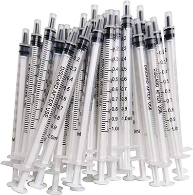 100PCS 1Ml 1Cc Syringe No Needle Plastic Syringe for Pets Oral, Refilling, Oil o