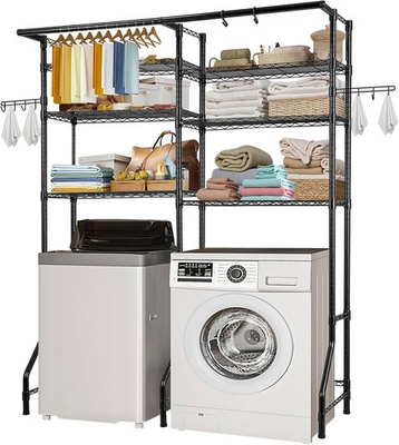 #ad #ad Over The Washer amp; Dryer Storage Shelf 6 Tier Laundry Room Drying Rack W Hanger $129.67