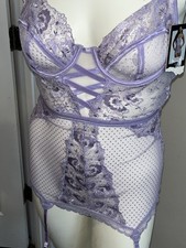 Seven til Midnight, Lace Stretch Mesh Chemise Racer Back Size XL NEW Purple