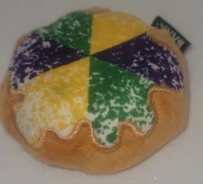 BARKBOX SUPERCHEWER MARDI GRAS KING CAKE DOG TOUGH CHEW TOY