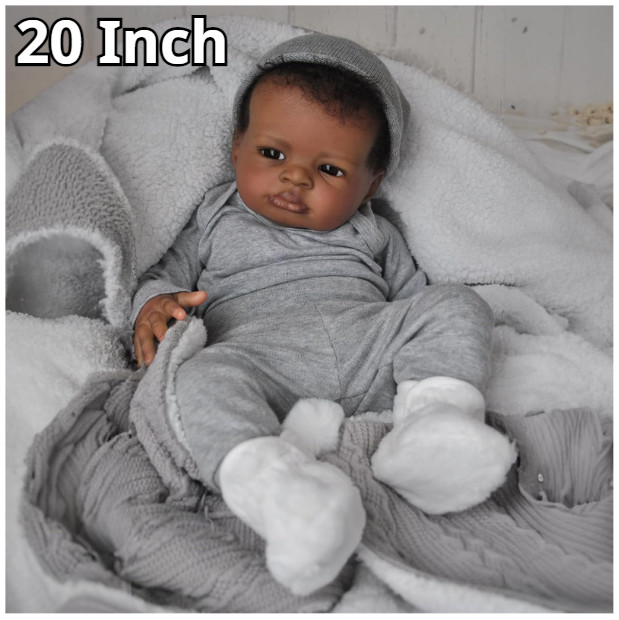 Black Boy, 20 Inch African American Newborn Boy