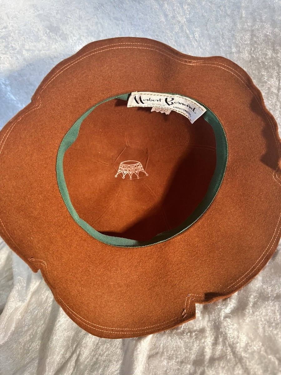 VTG Felt Bucket Hat Tan Herbert Bernard New York Original  display picture 3