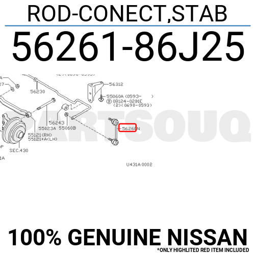 メイ 5626186J25 Genuine Nissan ROD-CONECT,STAB 56261-86J25 | eBay