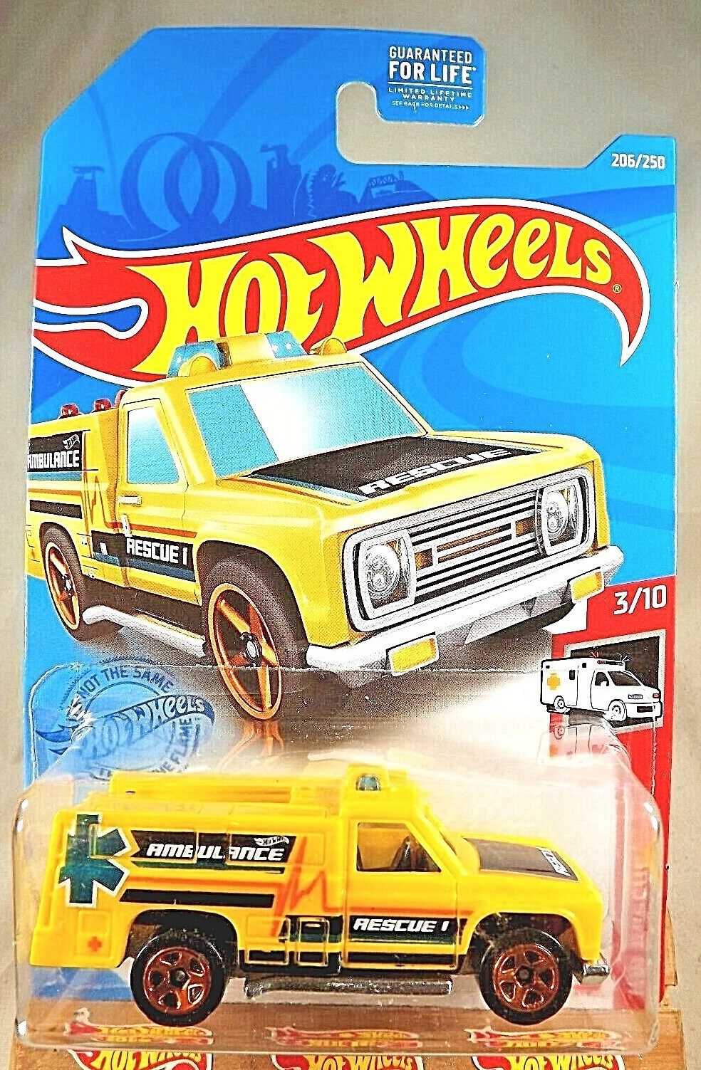 2021 Hot Wheels #206 HW Rescue 3/10 HW RAPID RESPONDER Yellow w/Copper 5 Spokes