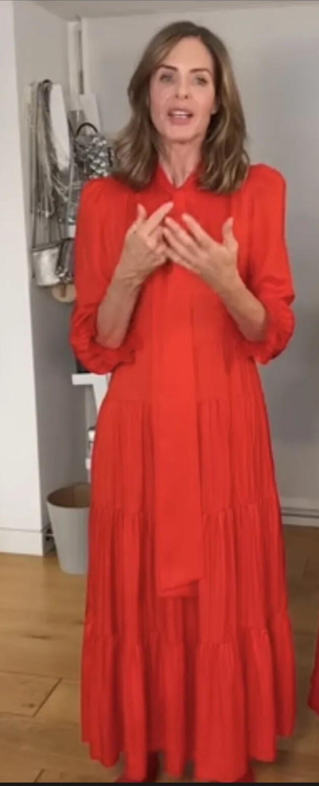 BNWT Zara Red Satin Maxi Tie Tier Trinny Dress XS UK 6 USA 8 TRINNY Christmas image 9
