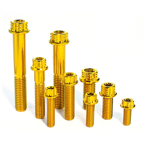 M10 Titan Flanschkopf T50 Torx Schraube Doppelantrieb Gold 1,25/1,5 mm Gewinde - Bild 7 von 30