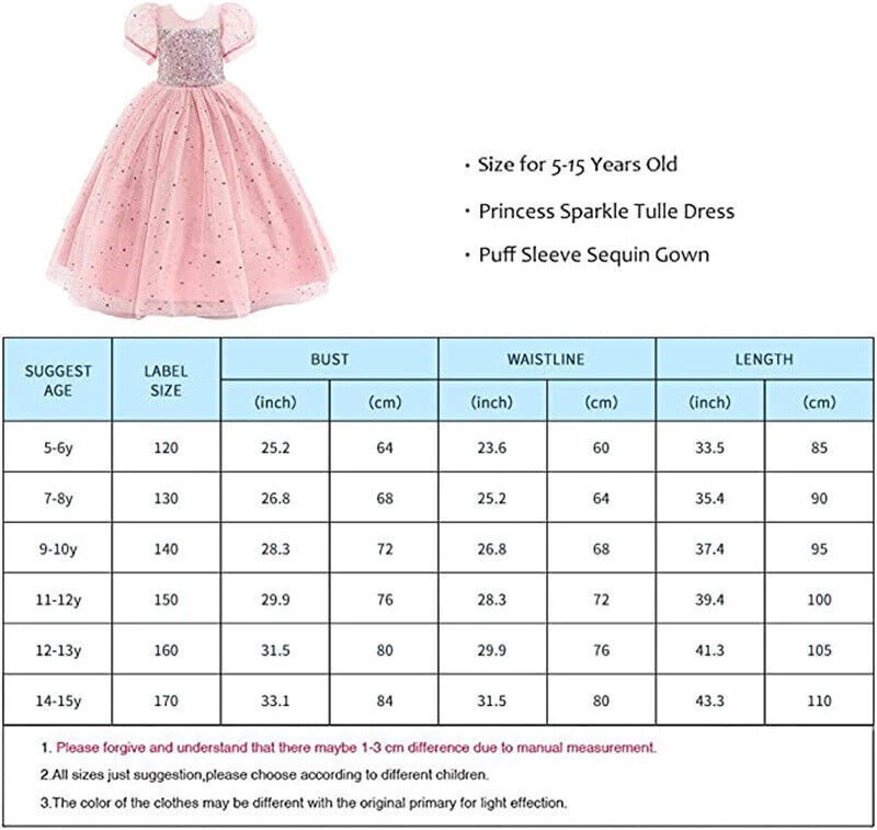 Princess Sparkle Tulle Dress Flower Girl Sequin Dress Puff Sleeve Ball Gown Gift — 第 2/4 张图片