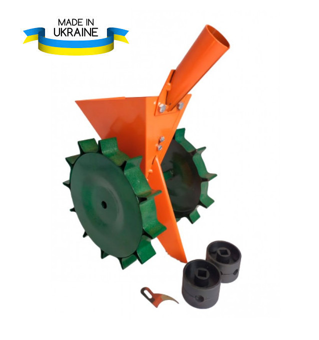 Sembradora manual de siembra de precisión para semillas y huerta metálica.