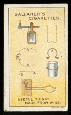 Tabakkarte, Gallaher, nützliche Hinweise, 1915, nützliche Dinge aus Draht, #98