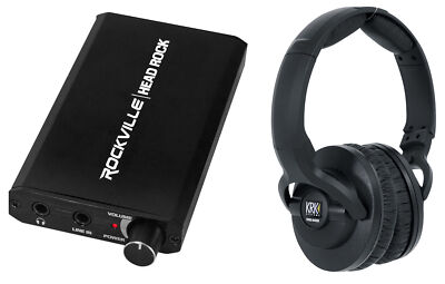 KRK KNS-6402 Studio Recording Mixing Headphones+Rechargeable Headphone Amplifier