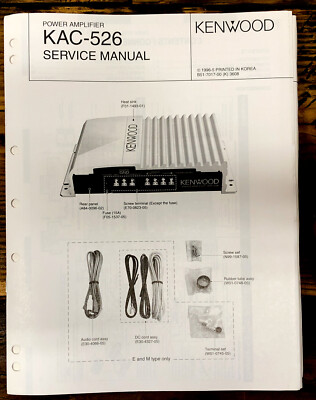 【未使用品】KENWOOD KAC-526 Kenwood KAC-526 Amplifier Service Manual *Original* | eBay