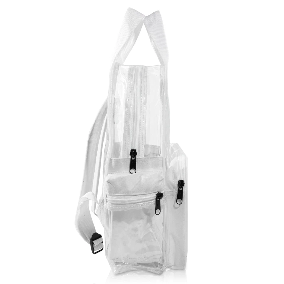 Mochila escolar transparente DALIX bolsa transparente transparente em branco frete grátis - Imagem 3 de 4