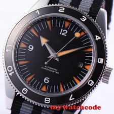 41mm CORGUET Black Dial Miyota Automatic Mens Watch Japan NH35A Sapphire Glass