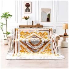 Luxury Greek Fleece Blanket Soft Extra Large Mink Throws Warm Cosy Sofa Bed