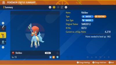 Pokemon Scarlet & Violet 6IV Keldeo Max EVs