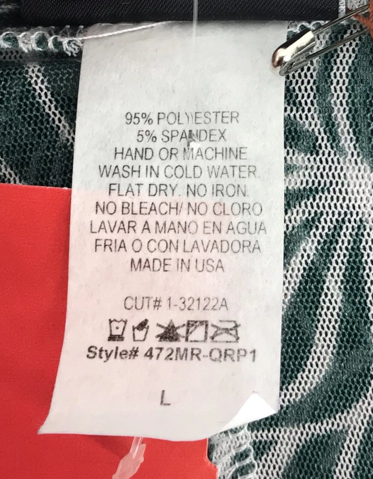 Jostar Green Floral Mesh Cardigan Size Large Open Front 3/4 Inch Sleeves NWT - Image 4 of 4