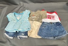 Build-A-Bear Clothes Mixed 6 Pc Lot Jean Shorts  2 Skirts With 3 Tops