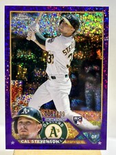 2023 Topps Chrome Cal Stevenson RC /299 Purple Speckled Refractor #199 Oakland