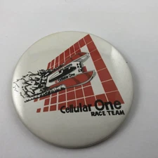 CELLULAR ONE RACE TEAM ~ Vintage Telecom Advertising Promo Button Pinback