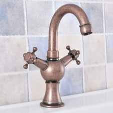 Rome Antique Copper Swivel Spout Bathroom Sink Mixer Tap Kitchen Faucet 2sf629
