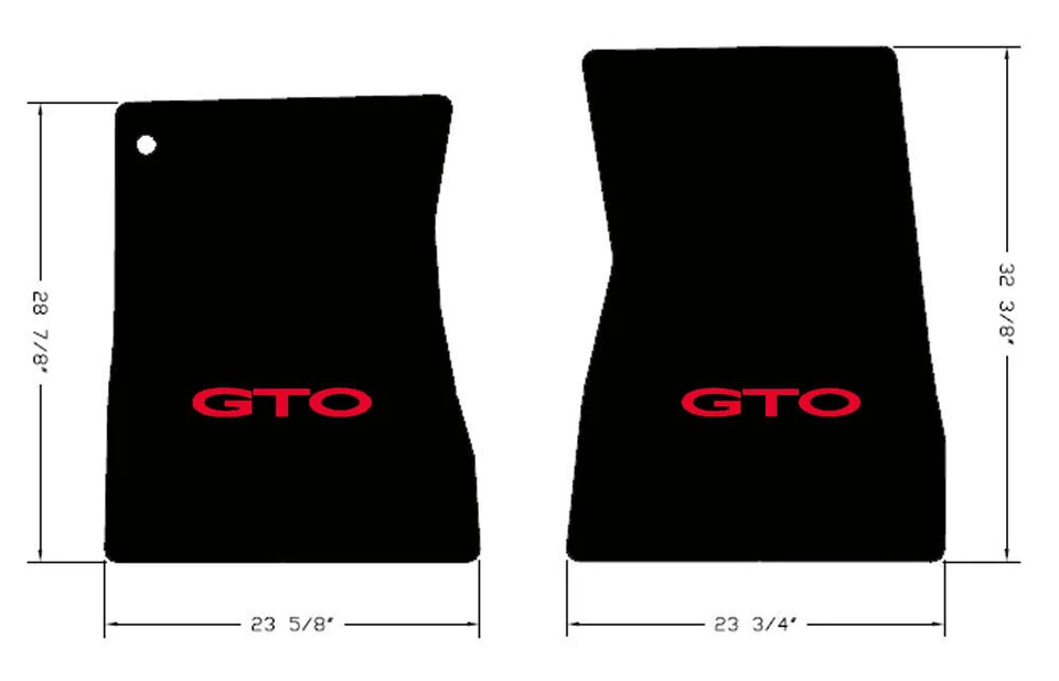 ¡NUEVO! Juego de 4 alfombrillas Pontiac GTO 1968-1972 logotipo bordado en rojo Foto 3 de 4