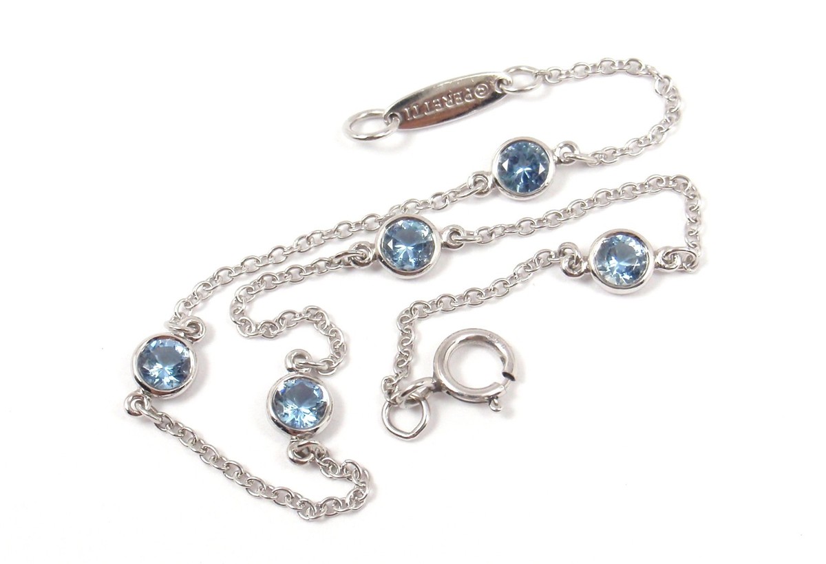 Aquamarine Bracelet Tiffany By The Yard Bracelet Rare Tiffany Co