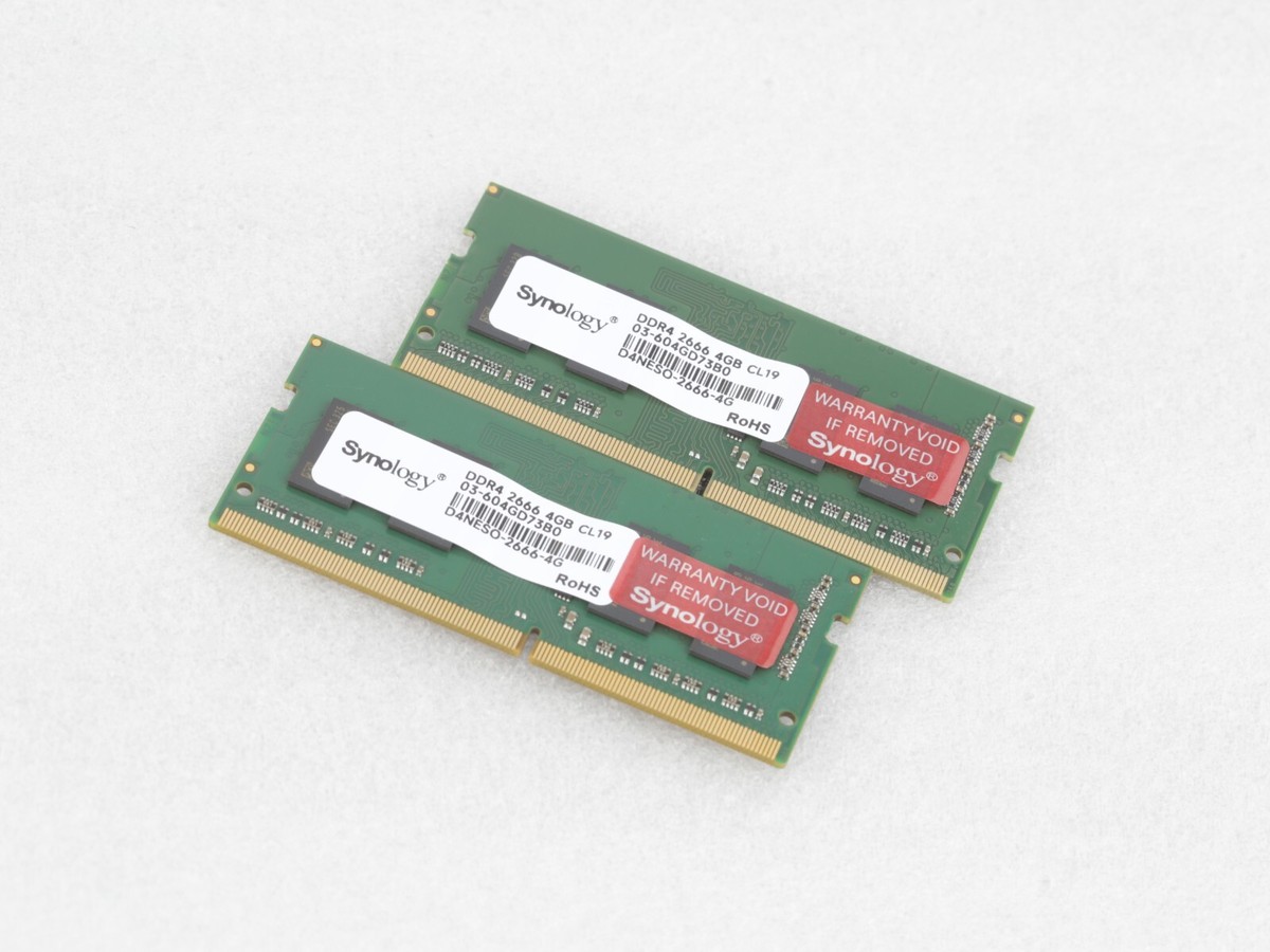 Synology 1x4GB 2666MHz SODIMM RAM D4NESO-2666-4G DS224 DS423 Synology 1x4GB 2666MHz SODIMM RAM D4NESO-2666-4G DS224 DS423