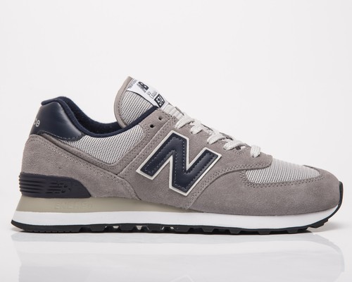 New Balance 574 Hombre Gris Azul Marino Bajo Casual Deportivo Lifestyle  Zapatos | eBay