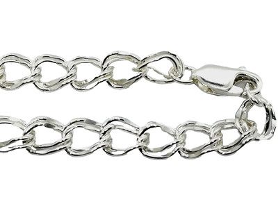 Parallel Curb Chain Silver Bracelet (78G)