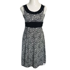 True Envy Sleeveless Cute Classy Dress ~ Sz 4P ~ Below Knee ~ Black & White 