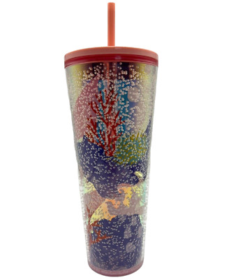 NEW Starbucks Coral Reef Bubble Tumbler w/ Lid & Straw 24 oz Summer 2021