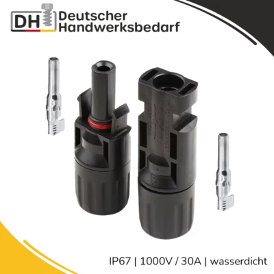 PV Solarstecker für MC4 Stecker Solarkabel 6mm2 4mm2 Buchse Kupplung Verbinder