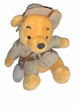 Disney Plush Safari Winnie the Pooh Bean Bag Canteen Hat Bear