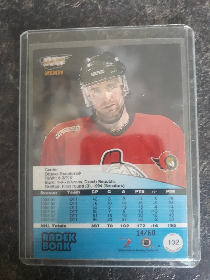 2000-01 Pacific Revolution 14/60 Radek Bonk Card# 102 - Image 2 of 2