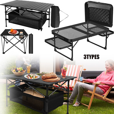 Portable Camping Table Aluminum Tabletop Outdoor Folding Lightweight Desk w/ Bag