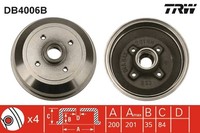 2X TRW Bremstrommel DB4006B FüR S93 Corsa TR Chevrolet S83 CC Tigra Opel Caravan