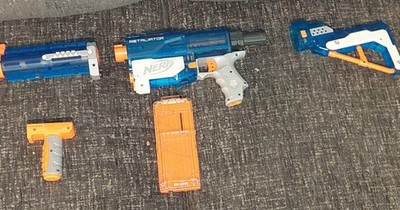 NERF N-Strike Elite Sonic Ice Blue Retaliator Soft Dart Blaster Gun RARE Color