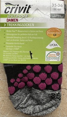 Crivit Damen Trekkingsocken Gr. 35-36 Blister Free optimale Dämpfung Socken