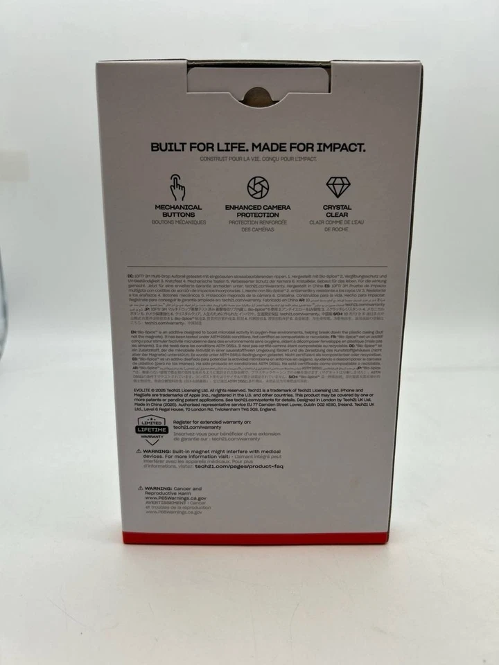 Tech21 Evolite Clear Iphone 16 Case 10Ft Impact Protection Slim - Image 2 of 3